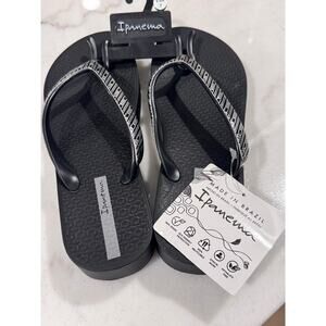 Ipanema Women’s Mesh IX Plat Wedge Flip Flops – Black NEW